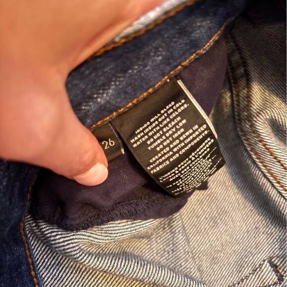 J Brand Joan Crop High Rise Raw Hem Wide Leg Jeans Size 26 - Picture 6 of 6